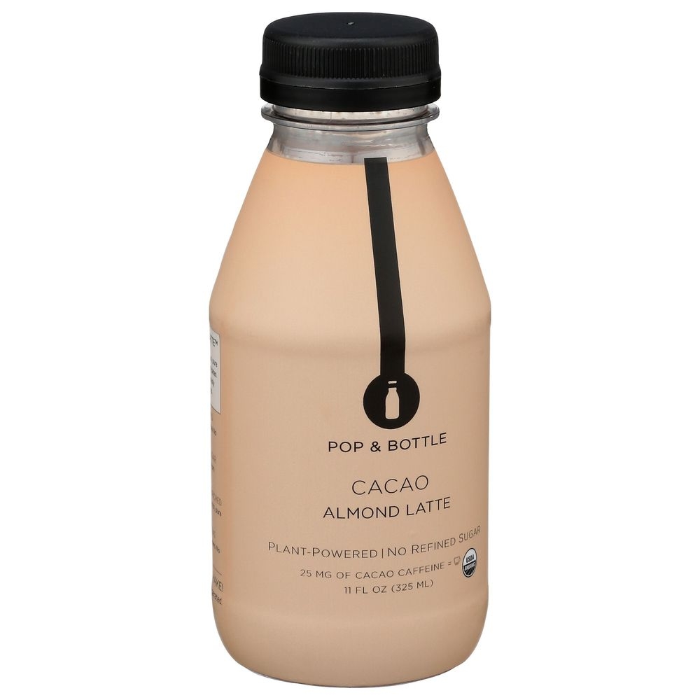 Pop and Bottle Organic Cacao Almond Milk, 11 Fluid Ounce -- 6 per case