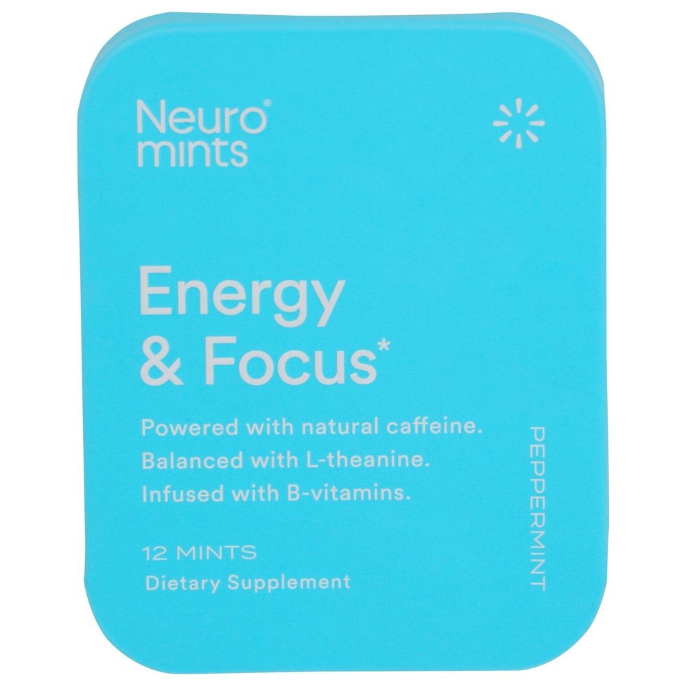 Neuromints Peppermint Flavor Energy and Focus Vitamin B12 Chewable Mints, 12 count -- 12 per case