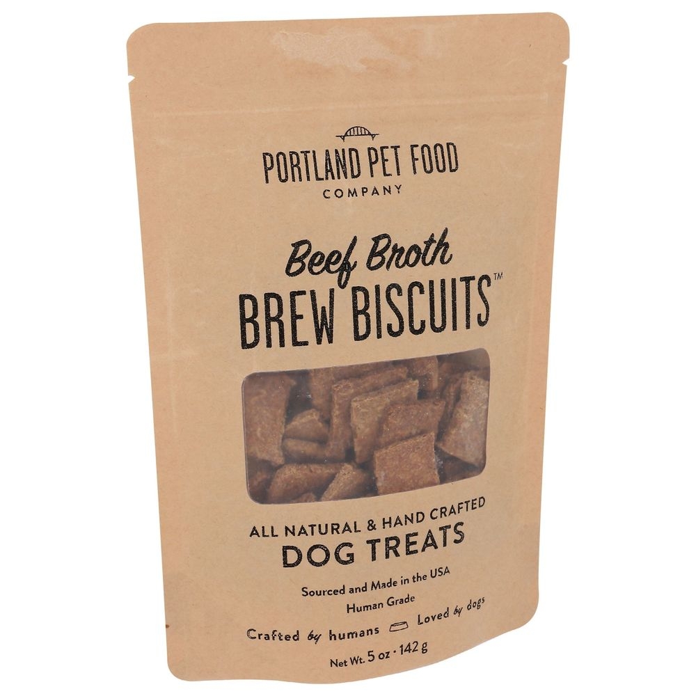 Portland Pet Food Beef Broth Brew Biscuits Dog Treats, 5 Ounce -- 6 per case