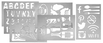 American Metalcraft Transparent Stencil Set, 9 x 13 inch