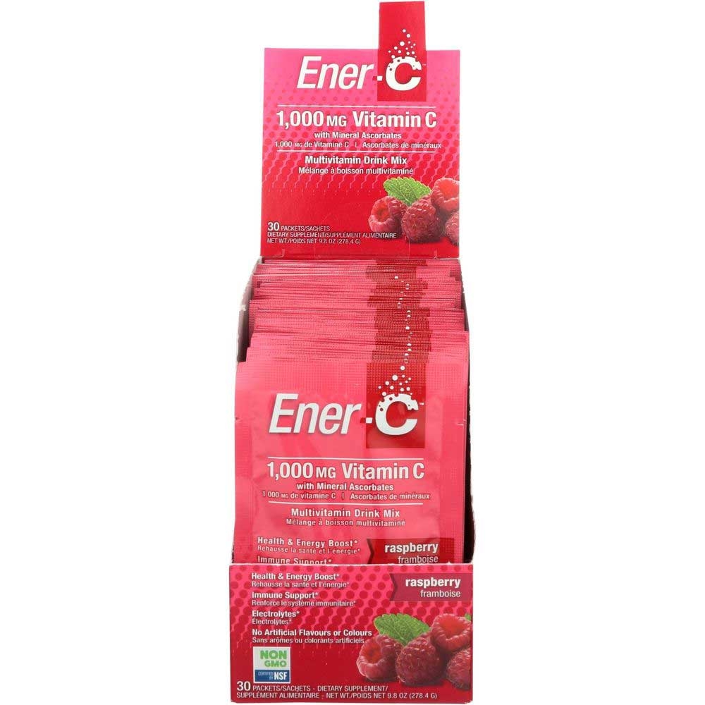 Ener-C 1000mg Vitamin C Raspberry Multivitamin Drink Mix - 30 count per pack