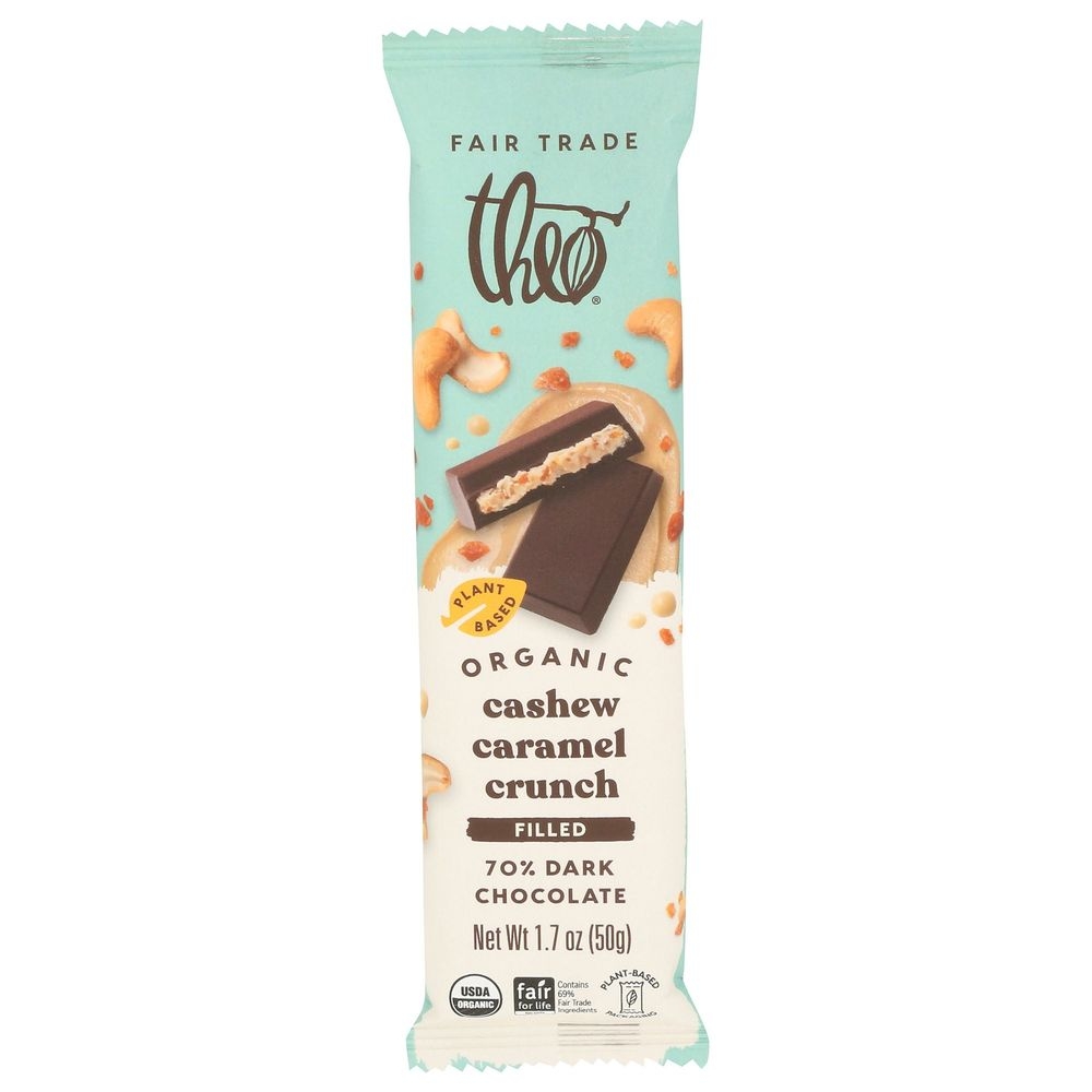 Theo Organic Cashew Caramel Crunch Bar, 1.7 Ounce -- 12 per case