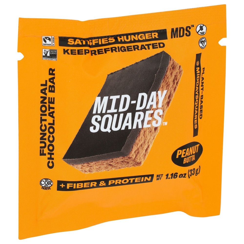 Mid-Day Squares Peanut Butta Functional Chocolate Bar, 1.16 Ounce -- 12 per case