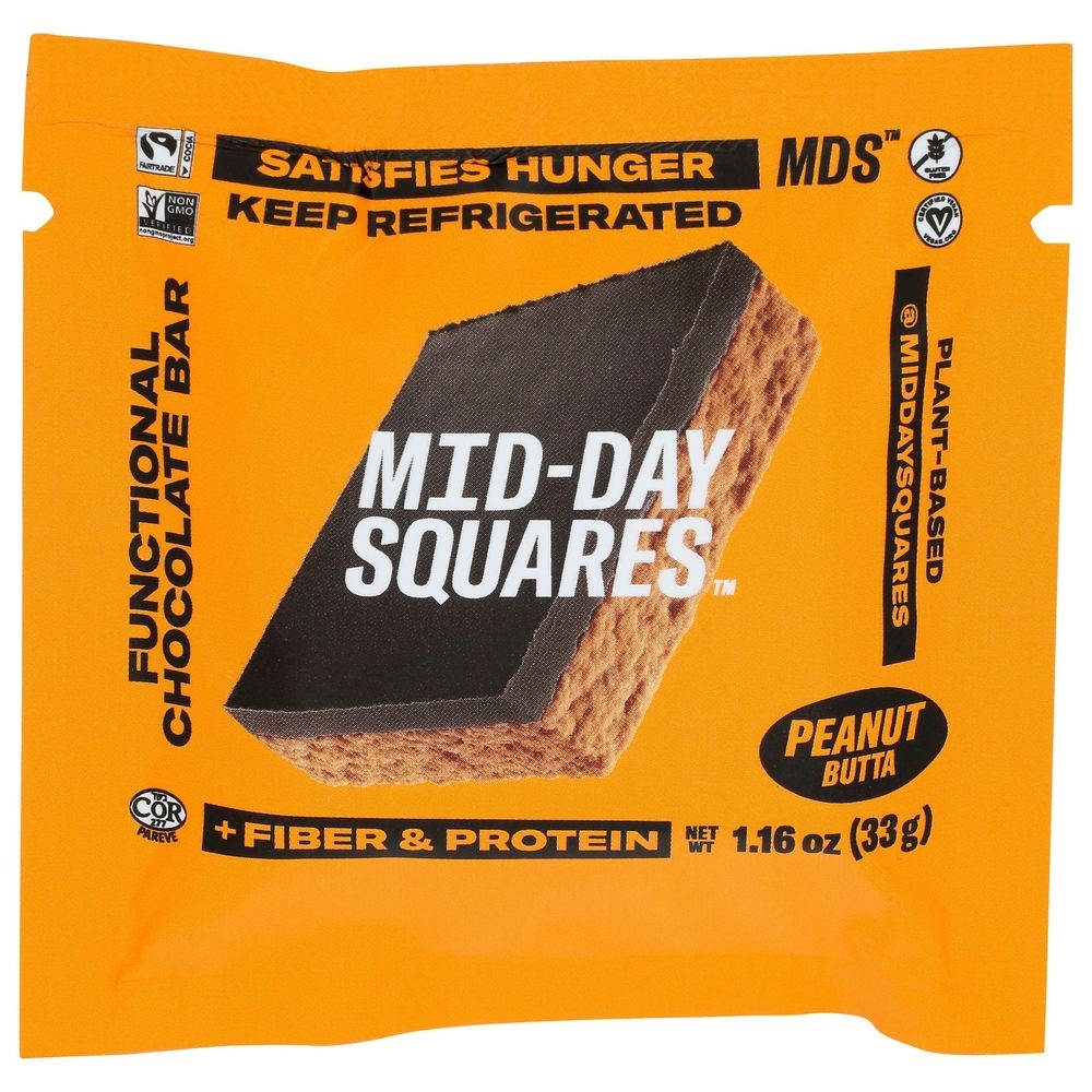 Mid-Day Squares Peanut Butta Functional Chocolate Bar, 1.16 Ounce -- 12 per case