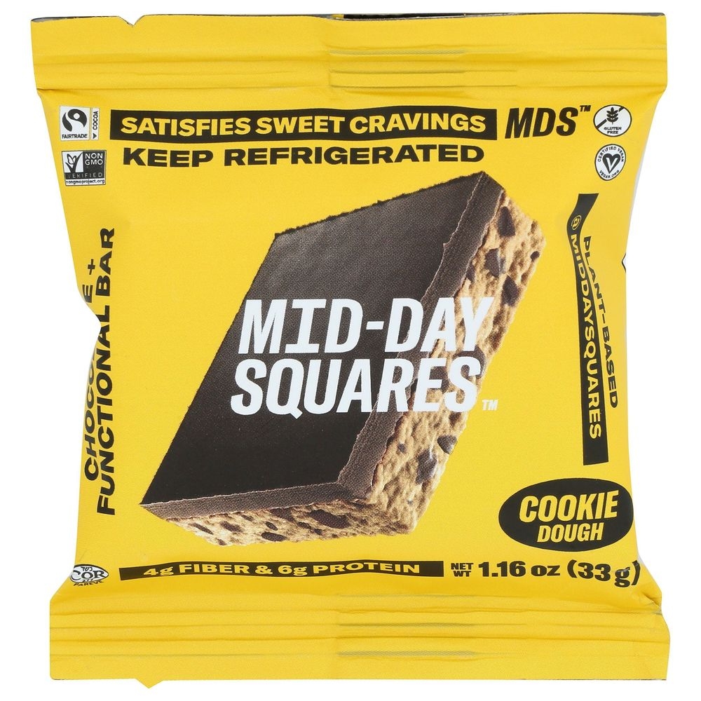 Mid-Day Squares Cookie Dough Functional Chocolate Bar, 1.16 Ounce -- 12 per case