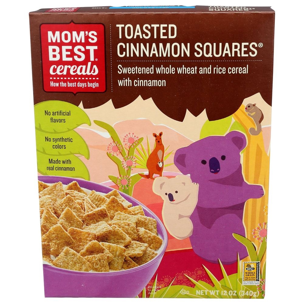 Moms Best Cereals Toasted Cinnamon Squares, 12 Ounce -- 8 per case