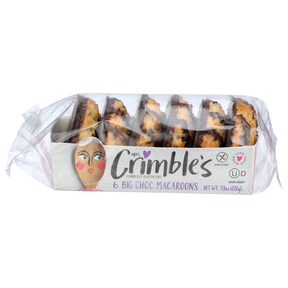 Mrs Crimbles 6 Big Coconut Chocolate Macaroons, 7.8 Ounce -- 12 per case