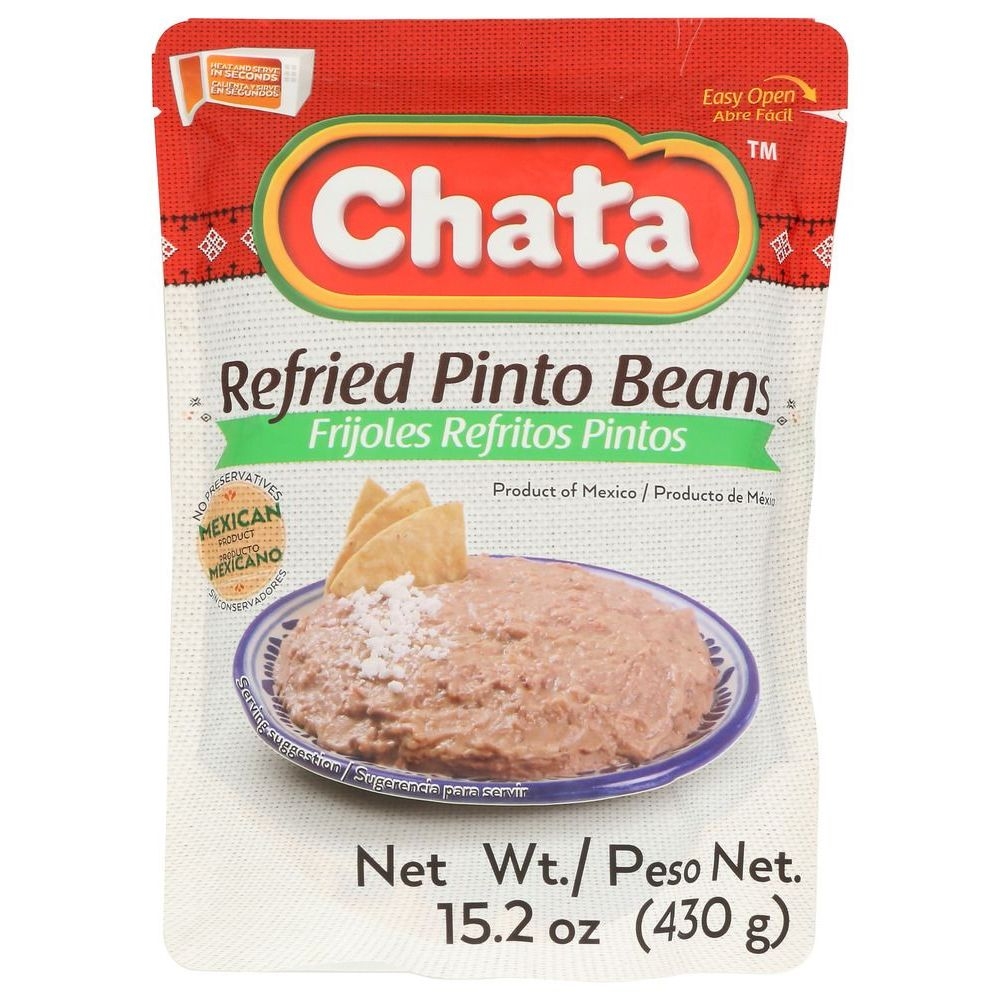 Chata Refried Pinto Beans, 15.2 Ounce Pouch -- 12 per case
