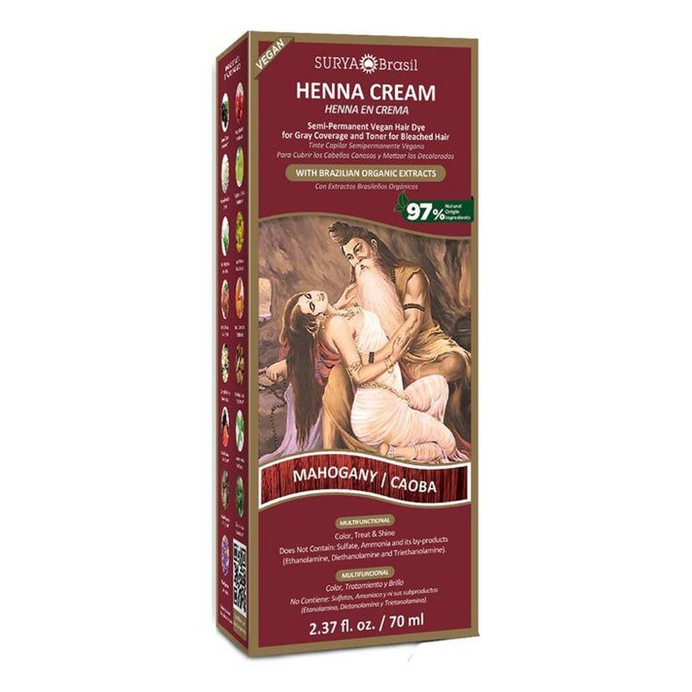 Surya Brasil Mahogany Henna Cream Hair Color, 2.37 Fluid Ounce