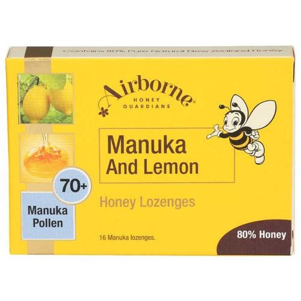Airborne Manuka and Lemon Honey Lozenges, 1.58 Ounce -- 12 per case