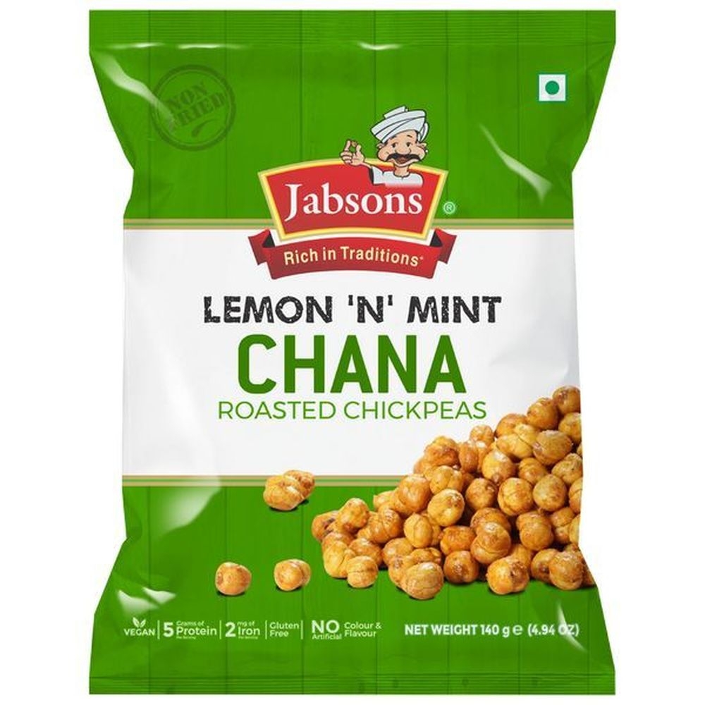 Jabsons Lemon and Mint Roasted Chana, 4.94 Ounce -- 8 per case