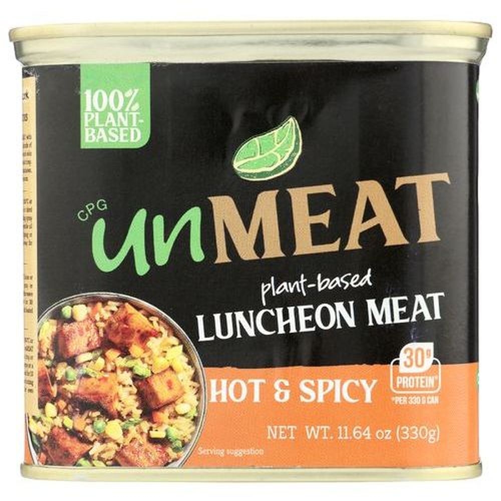 Unmeat Hot and Spicy Plant Based Luncheon Meat, 11.64 Ounce -- 12 per case