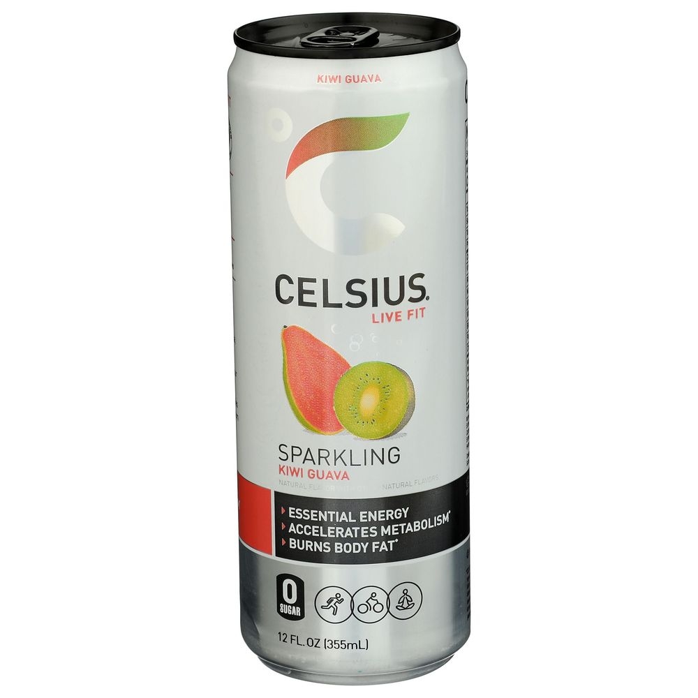 Celsius Live Fit Kiwi Guava Sparkling Energy Drink, 12 Fluid Ounce -- 12 per case