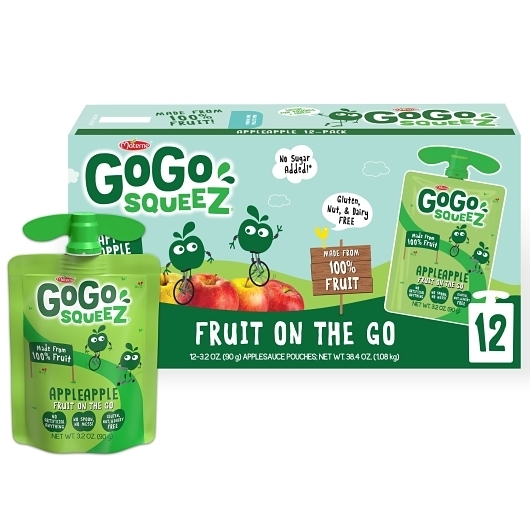 GoGo Squeez Apple Apple On The Go Applesauce, 3.2 Ounce -- 72 per case.