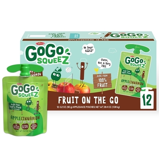 GoGo Squeez Apple Cinnamon On The Go Applesauce, 3.2 Ounce -- 72 per case.