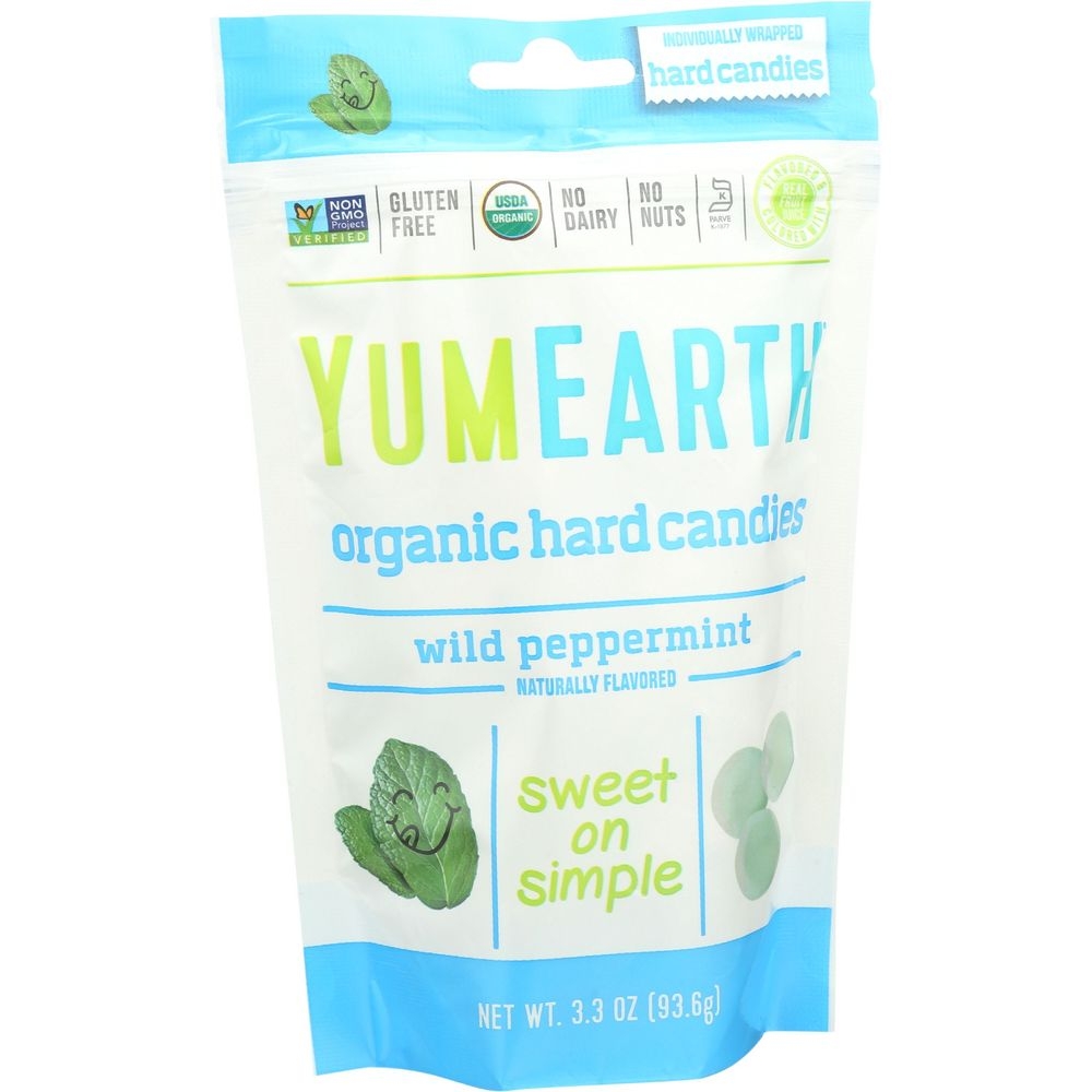YumEarth Organic Wild Peppermint Candy Drop, 3.3 Ounce -- 6 per case
