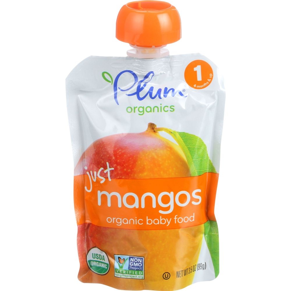 Plum Organics Just Mangos Stage 1 Baby Food, 3.5 Ounce -- 12 per case
