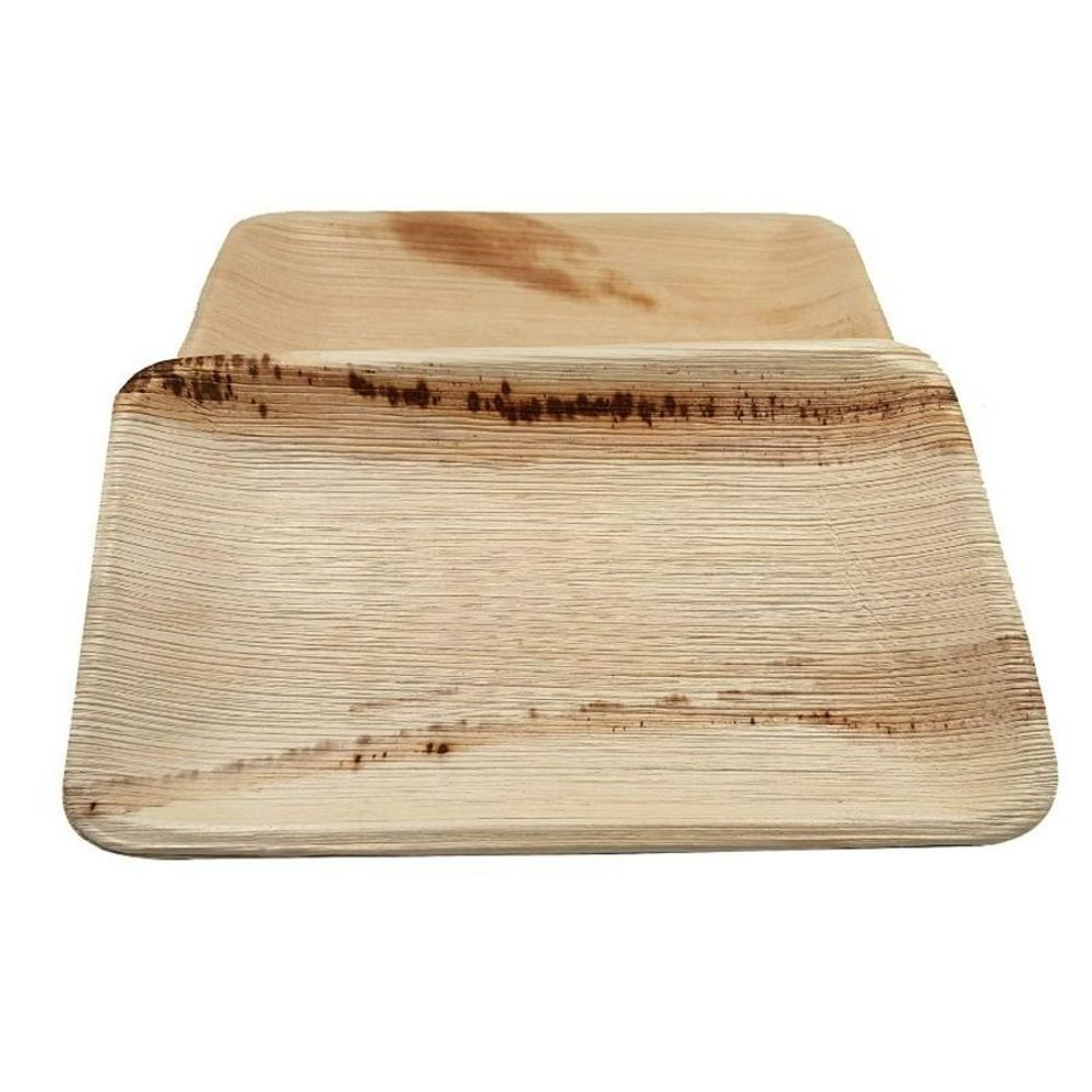 Dtocs Palm Leaf 6 inch x 9 inch Rectangle Disposable Plate -- 50 per case