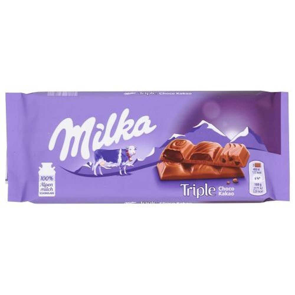Milka Chocolate Cocoa Triple Bar, 3.17 Ounce -- 20 per case