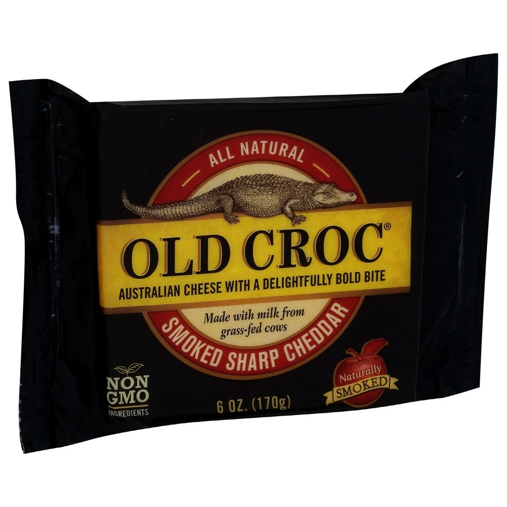 Old Croc Smoked Sharp Cheddar Cheese Chunk, 6 Ounce -- 12 per case