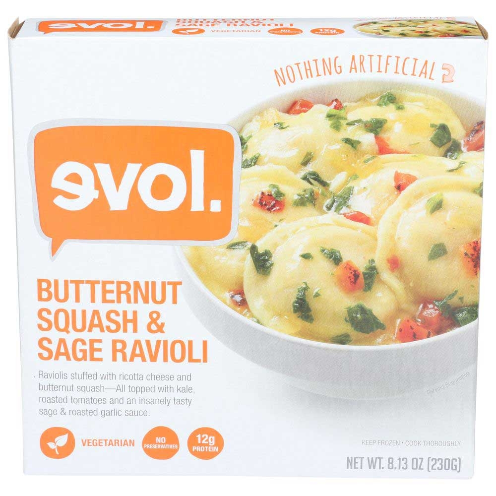 Evol Single Serve Butternut Squash and Sage Ravioli Meal, 8.13 Ounce -- 8 per case
