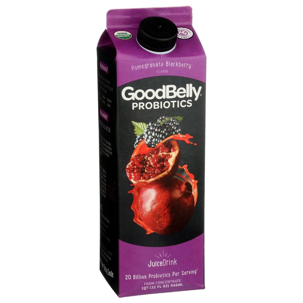 Good Belly Organic Pomegranate Blackberry Probiotic Juice Drink, 32 Fluid Ounce -- 6 per case