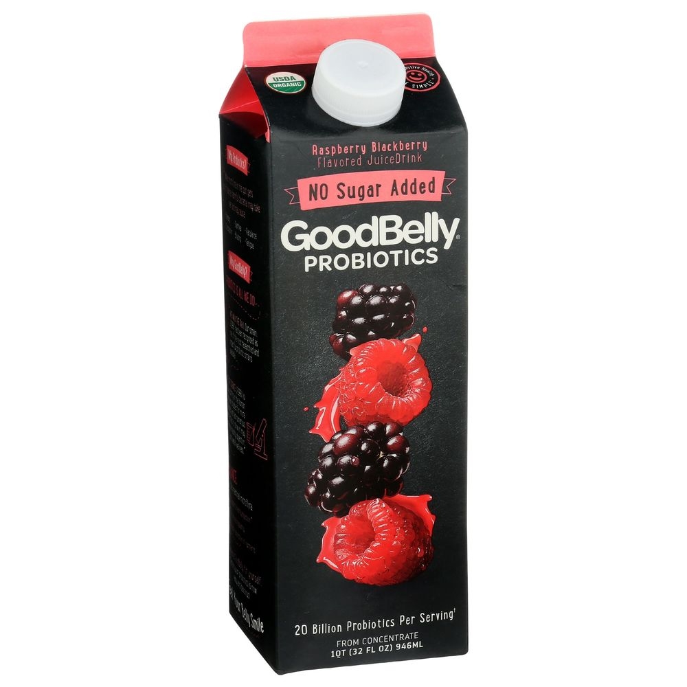 Good Belly Organic Raspberry Blackberry Probiotic Juice Drink, 32 Fluid Ounce -- 6 per case