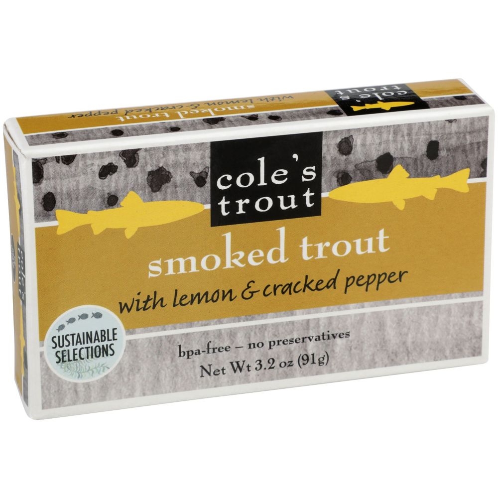 Coles Smoked Trout with Lemon and Cracked Pepper, 3.2 Ounce -- 10 per case