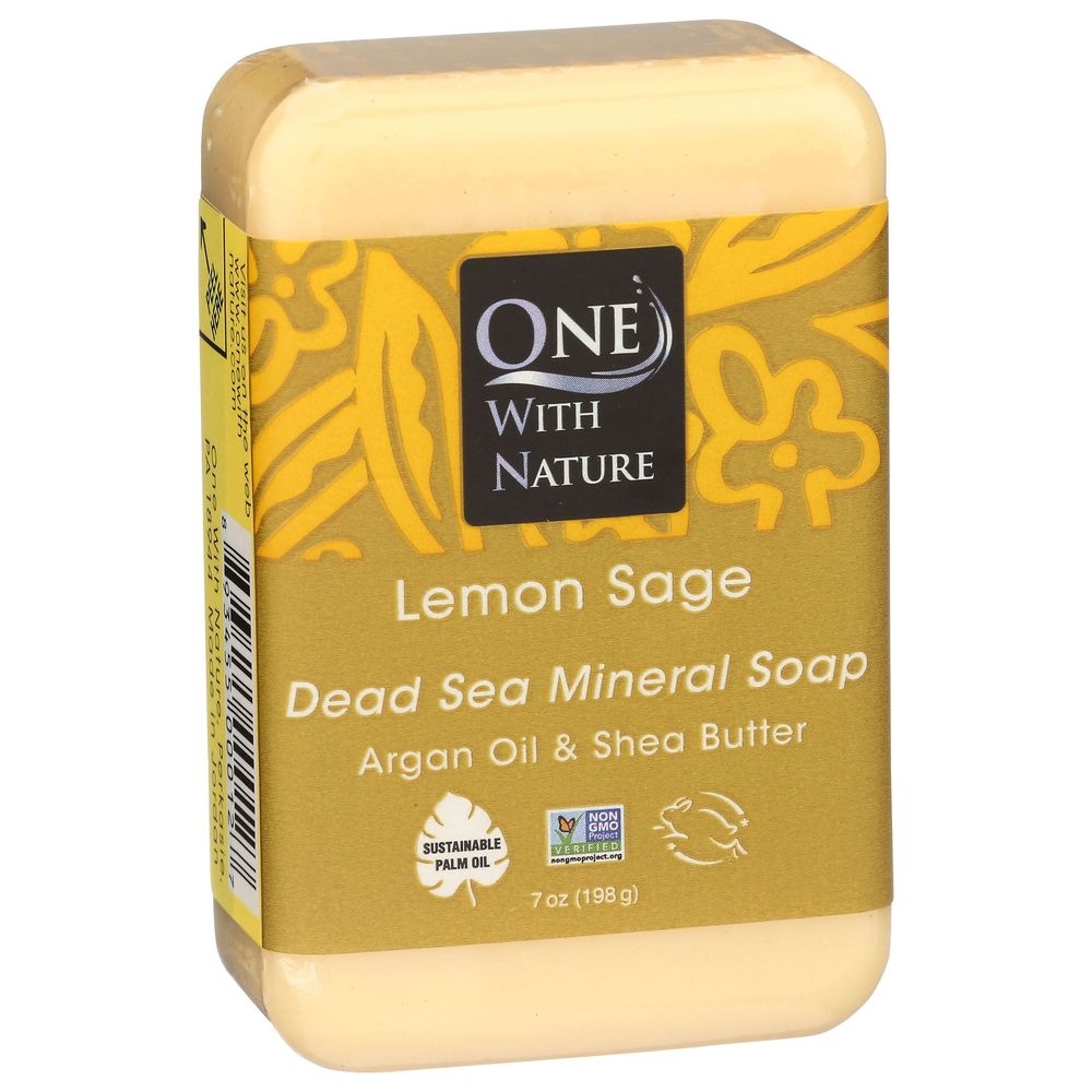 One With Nature Lemon Sage Soap Bar, 7 Ounce