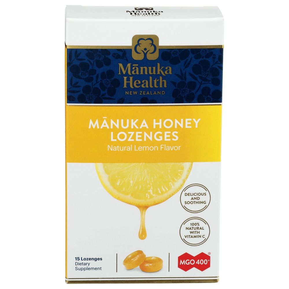 Manuka Natural Lemon Honey Lozenges, 15 count