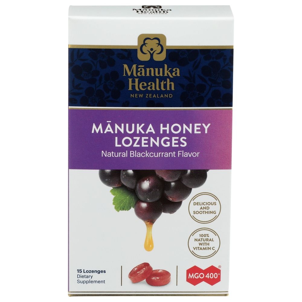 Manuka Natural Blackcurrant Honey Lozenges, 15 count