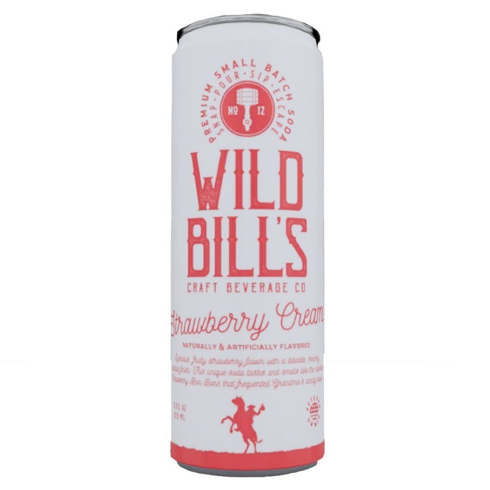 Wild Bills Craft Strawberry Cream Soda, 12 Fluid Ounce -- 12 per case