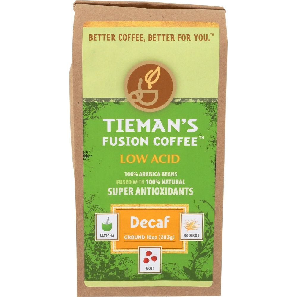 Tiemans Low Acid Decaf Ground Fusion Coffee, 10 Ounce -- 6 per case