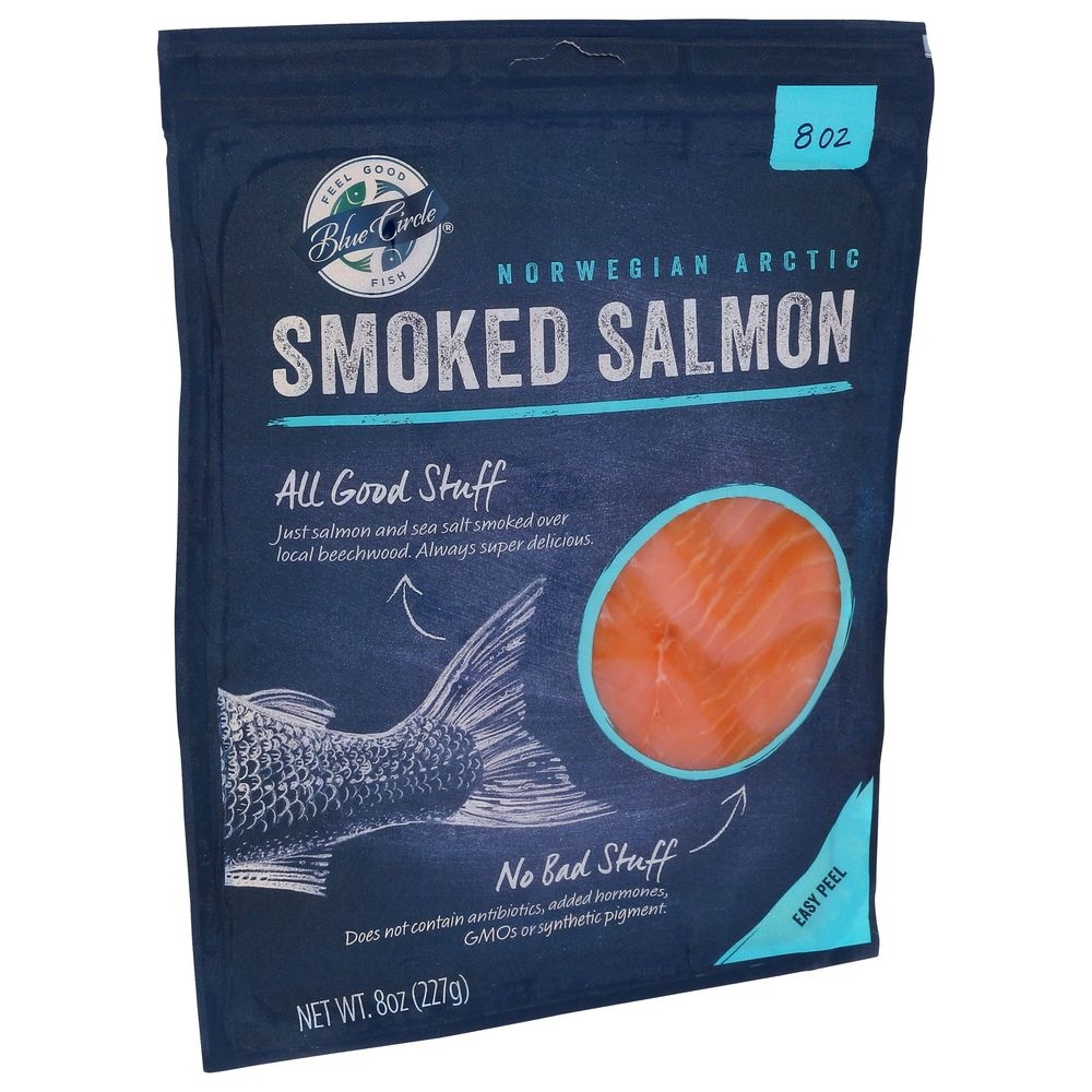 Blue Circle Foods Smoked Atlantic Salmon, 8 Ounce -- 16 per case