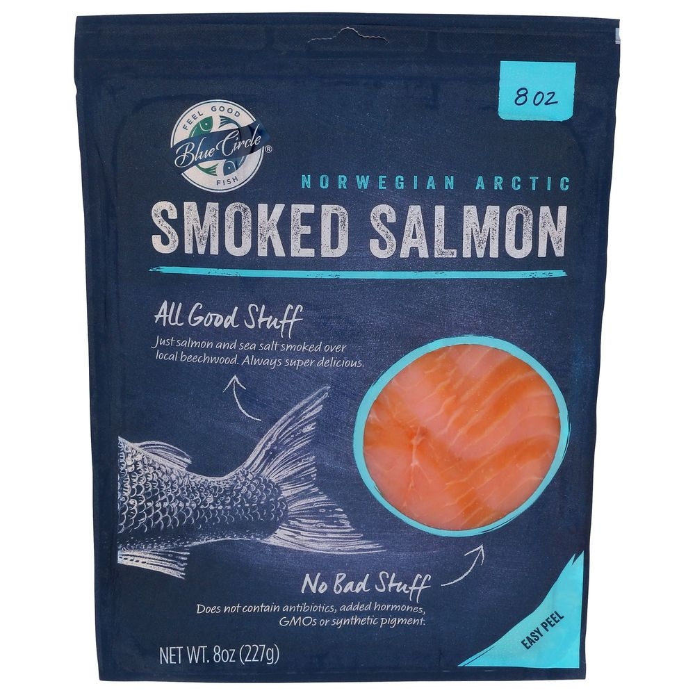 Blue Circle Foods Smoked Atlantic Salmon, 8 Ounce -- 16 per case