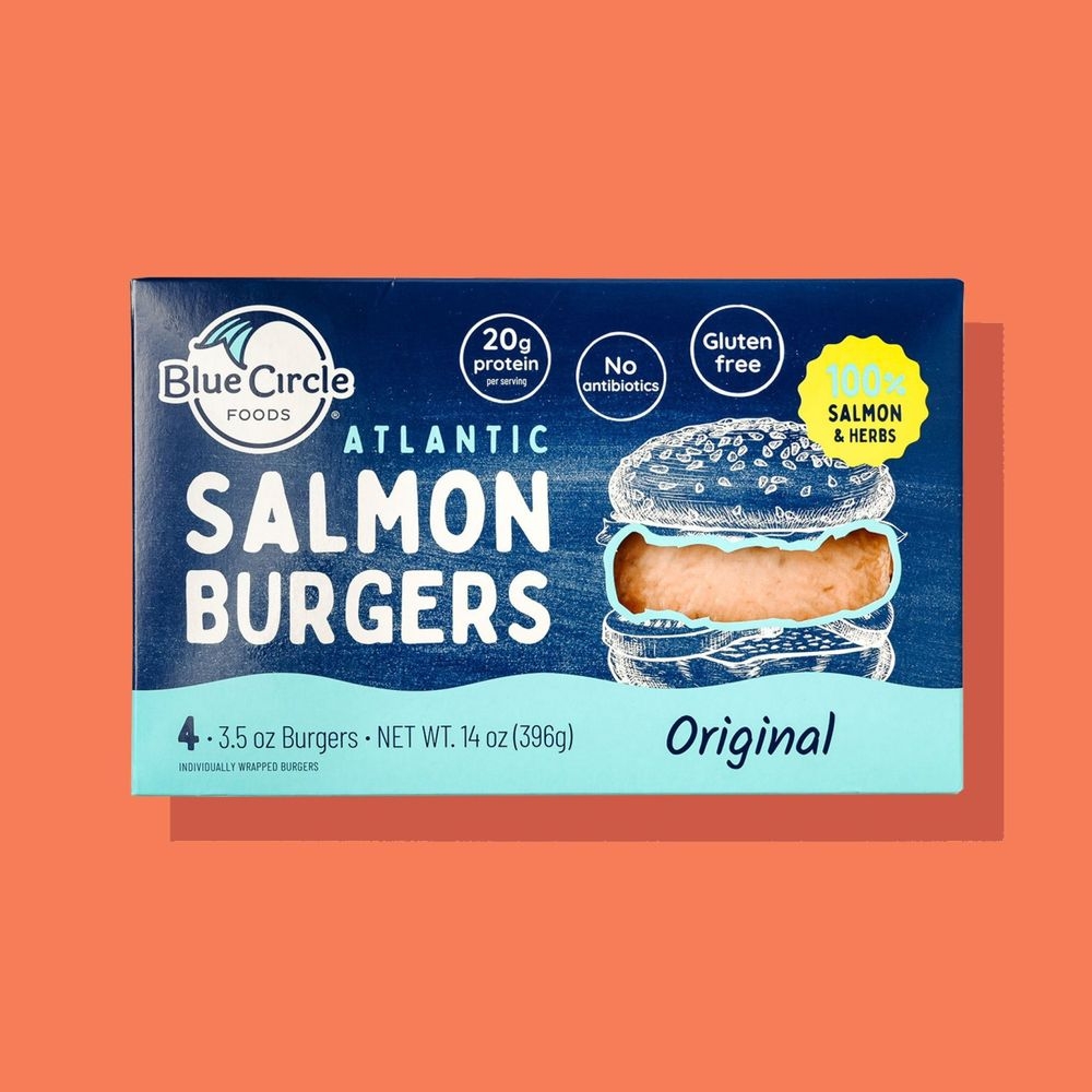 Blue Circle Foods Original Atlantic Salmon Burger, 14 Ounce -- 12 per case