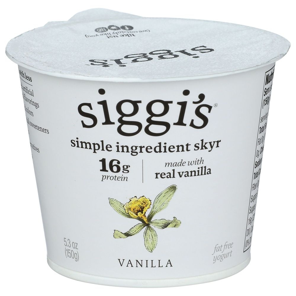 Siggis Vanilla Strained Non Fat Yogurt, 5.3 Fluid Ounce -- 12 per case
