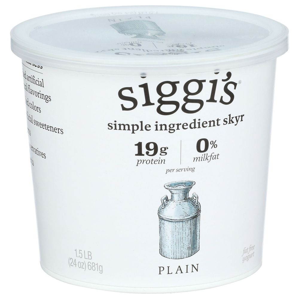 Siggi's Plain Non Fat Yogurt, 24 Fluid Ounce -- 6 Per Case