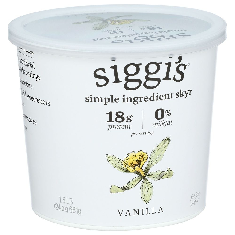 Siggis Strained Vanilla Non Fat Yogurt, 24 Fluid Ounce -- 6 per case