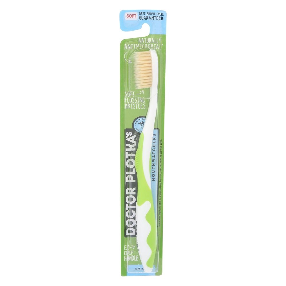 Mouth Watchers Green Adult Manual Toothbrush