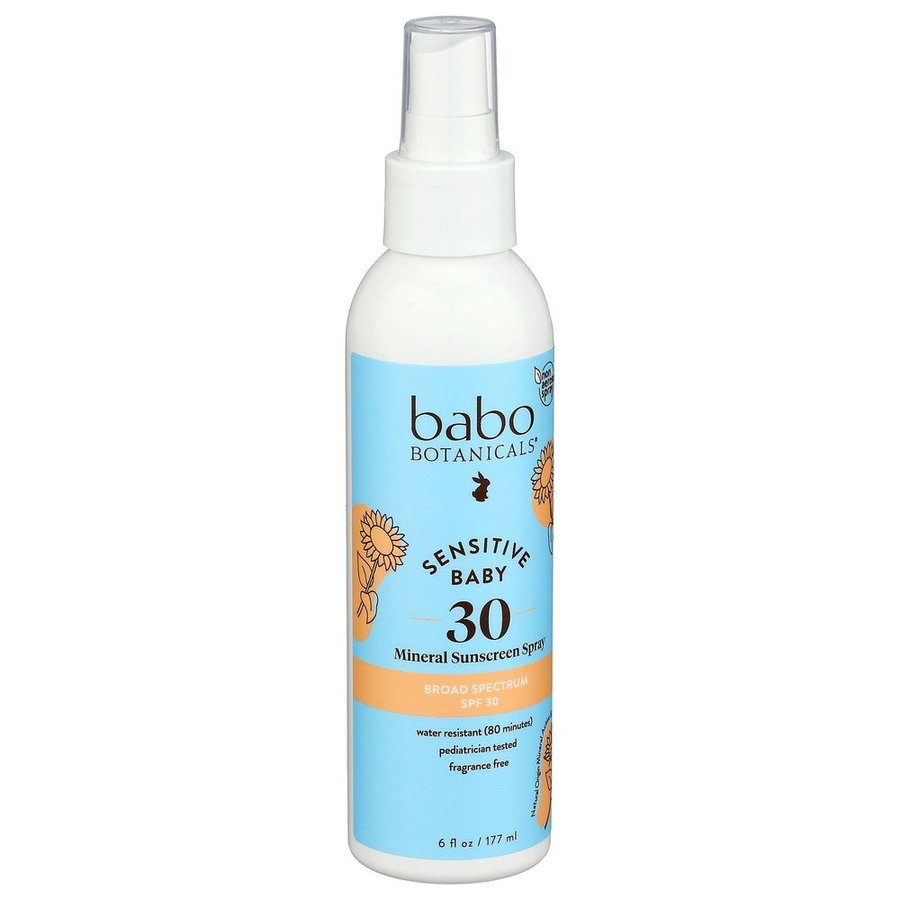 Babo Botanical SPF 30 Sensitive Baby Mineral Sunscreen Spray, 6 Ounce