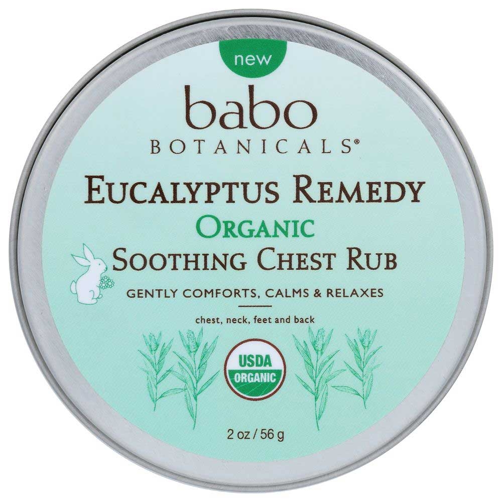 Babo Botanicals Eucalyptus Remedy Organic Soothing Chest Rub, 2 Ounce -- 6 per case