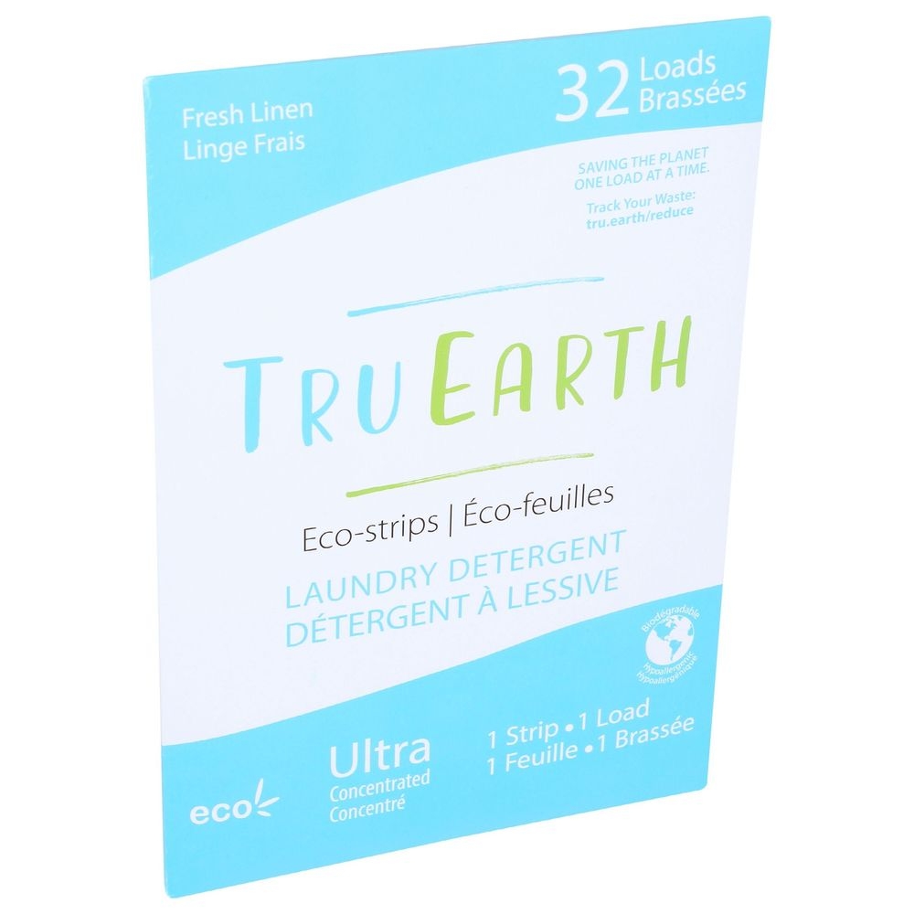 Tru Earth Eco Strips Fresh Linen Laundry Detergent, 32 count -- 12 per case