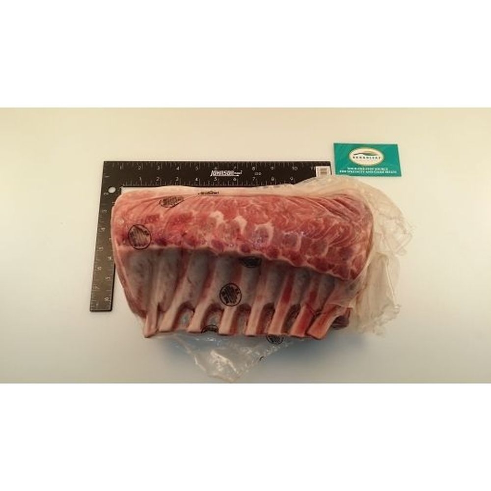 Heritage Frenched Raw Kurobuta Pork 8 Bone Rack Cap On, 7 Pound - 5 per case