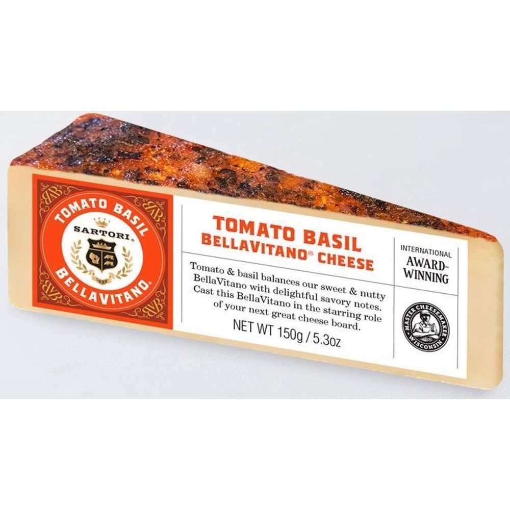 Sartori Tomato Basil Bellavitano Cheese Raw Wedge, 5 Ounce -- 12 per case