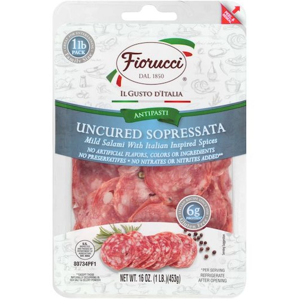Fiorucci Uncured Sopressata, 16 Ounce -- 6 per case