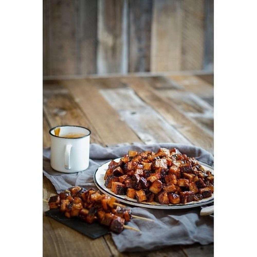 Double L Ranch Naturally Hardwood Smoked Pork Butt Burnt Ends, 5 Pound -- 2 per case