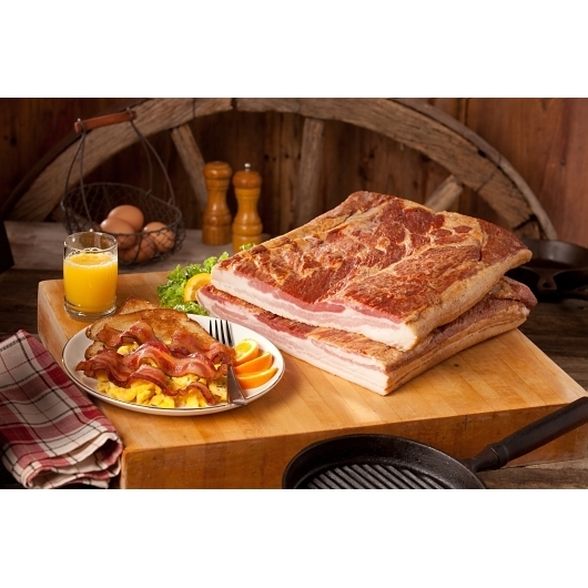 Burgers Smokehouse No Water Added Dry Cured Applewood Smoked Bacon Slab, 20 Pound -- 4 per case