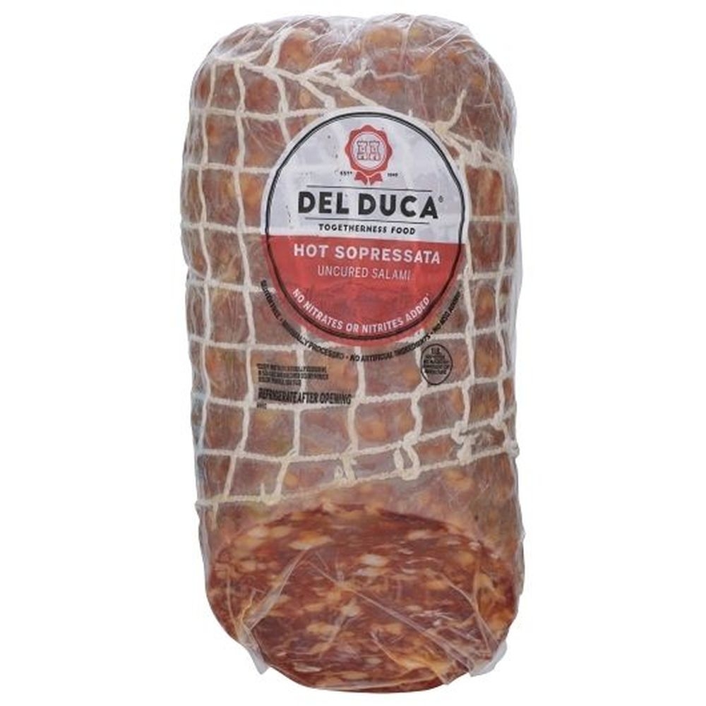 Del Duca Hot Sopressata Halves, 16.5 Pound