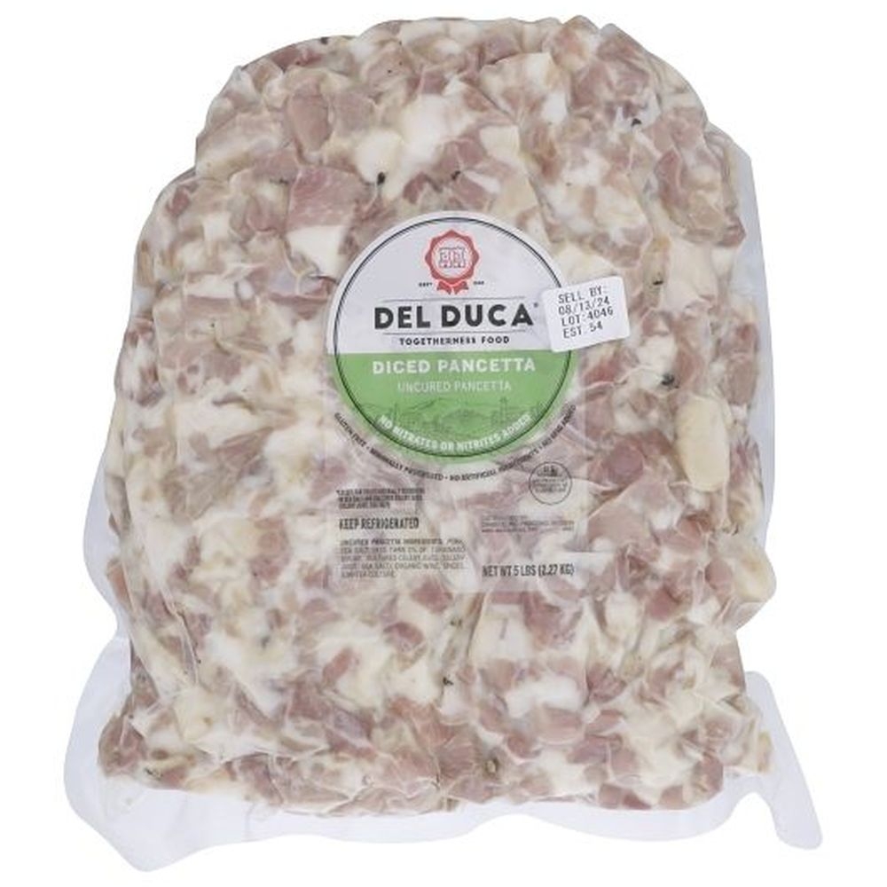 Del Duca Diced Pancetta, 5 Pound -- 4 per case